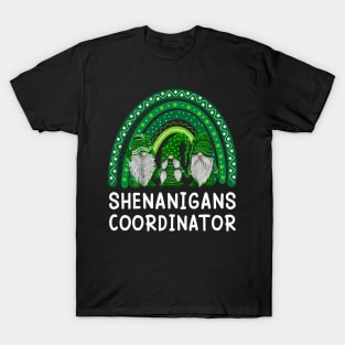 Shenanigans Coordinator Gnomies Rainbow Shamrock St Patricks Day T-Shirt